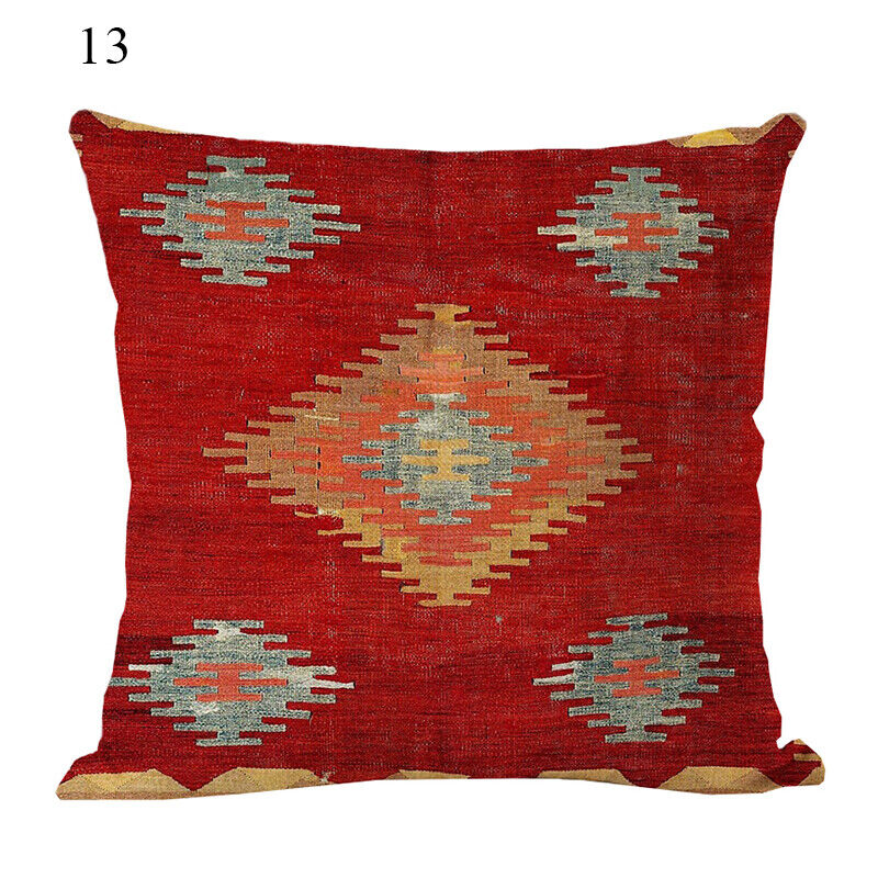 Boho Mandala Print Throw Pillow Case for Sofa - Flax, 45x45 cm, Multi-coloured, view 5