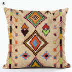 Boho Mandala Print Throw Pillow Case for Sofa - Flax, 45x45 cm, Multi-coloured, view 52