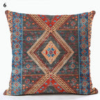 Boho Mandala Print Throw Pillow Case for Sofa - Flax, 45x45 cm, Multi-coloured, view 53
