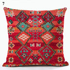 Boho Mandala Print Throw Pillow Case for Sofa - Flax, 45x45 cm, Multi-coloured, view 54