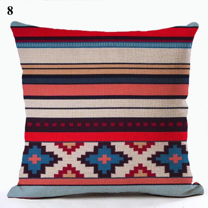 Boho Mandala Print Throw Pillow Case for Sofa - Flax, 45x45 cm, Multi-coloured, view 55