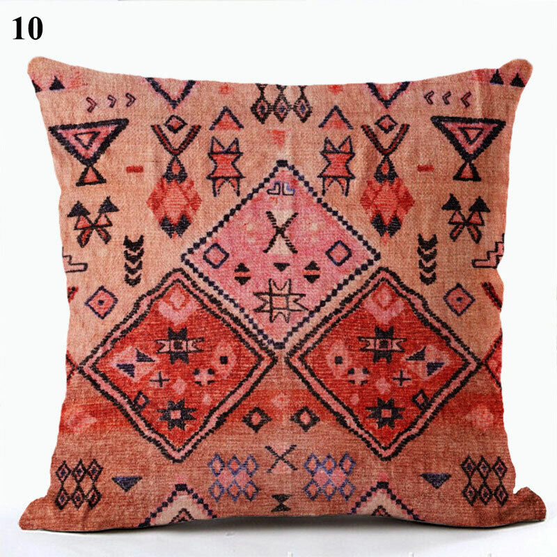 Boho Mandala Print Throw Pillow Case for Sofa - Flax, 45x45 cm, Multi-coloured, view 57