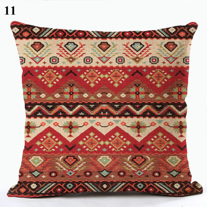 Boho Mandala Print Throw Pillow Case for Sofa - Flax, 45x45 cm, Multi-coloured, view 58