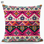 Boho Mandala Print Throw Pillow Case for Sofa - Flax, 45x45 cm, Multi-coloured, view 59