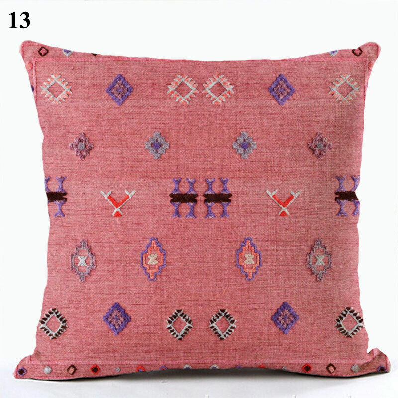 Boho Mandala Print Throw Pillow Case for Sofa - Flax, 45x45 cm, Multi-coloured, view 60