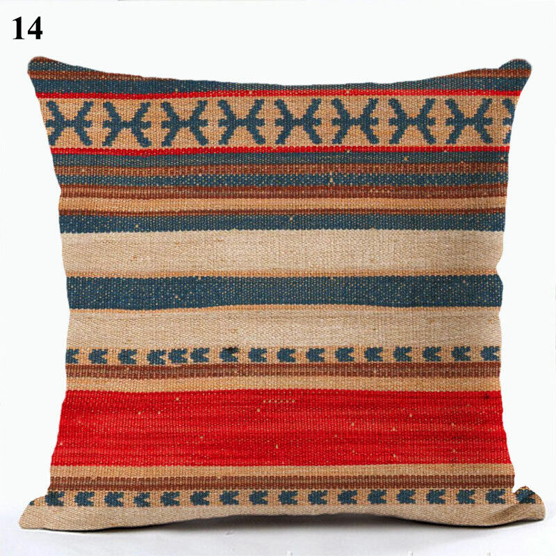 Boho Mandala Print Throw Pillow Case for Sofa - Flax, 45x45 cm, Multi-coloured, view 61