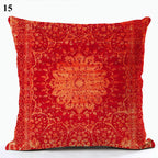 Boho Mandala Print Throw Pillow Case for Sofa - Flax, 45x45 cm, Multi-coloured, view 62