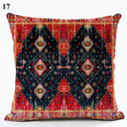 Boho Mandala Print Throw Pillow Case for Sofa - Flax, 45x45 cm, Multi-coloured, view 64