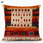 Boho Mandala Print Throw Pillow Case for Sofa - Flax, 45x45 cm, Multi-coloured, view 66