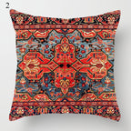 Boho Mandala Print Throw Pillow Case for Sofa - Flax, 45x45 cm, Multi-coloured, view 68