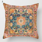Boho Mandala Print Throw Pillow Case for Sofa - Flax, 45x45 cm, Multi-coloured, view 71