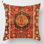 Boho Mandala Print Throw Pillow Case for Sofa - Flax, 45x45 cm, Multi-coloured, view 74