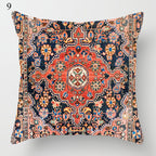 Boho Mandala Print Throw Pillow Case for Sofa - Flax, 45x45 cm, Multi-coloured, view 75