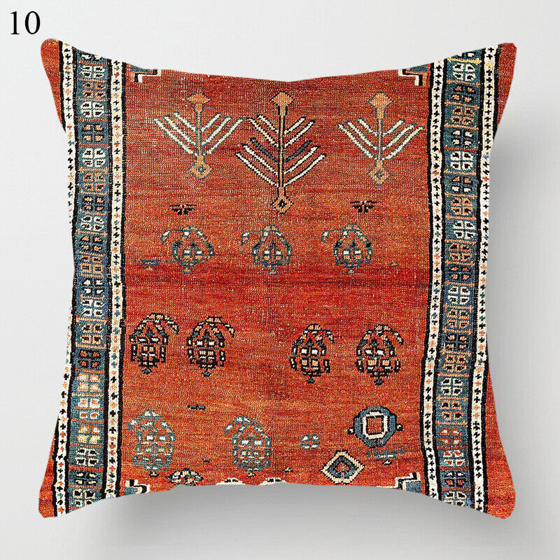 Boho Mandala Print Throw Pillow Case for Sofa - Flax, 45x45 cm, Multi-coloured, view 76