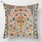 Boho Mandala Print Throw Pillow Case for Sofa - Flax, 45x45 cm, Multi-coloured, view 77