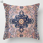 Boho Mandala Print Throw Pillow Case for Sofa - Flax, 45x45 cm, Multi-coloured, view 78