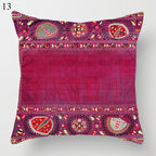 Boho Mandala Print Throw Pillow Case for Sofa - Flax, 45x45 cm, Multi-coloured, view 79