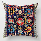 Boho Mandala Print Throw Pillow Case for Sofa - Flax, 45x45 cm, Multi-coloured, view 80