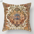 Boho Mandala Print Throw Pillow Case for Sofa - Flax, 45x45 cm, Multi-coloured, view 83