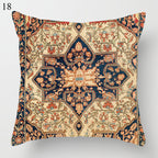 Boho Mandala Print Throw Pillow Case for Sofa - Flax, 45x45 cm, Multi-coloured, view 84