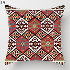Boho Mandala Print Throw Pillow Case for Sofa - Flax, 45x45 cm, Multi-coloured, view 85