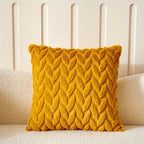 Geo Leaves Embroidered Cushion Cover - 18 Inch, Breathable Microfiber, view 10