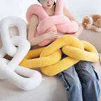 Chain Knot Cushion - Plush Velvety Polyester, Various Sizes and Colours, view 2