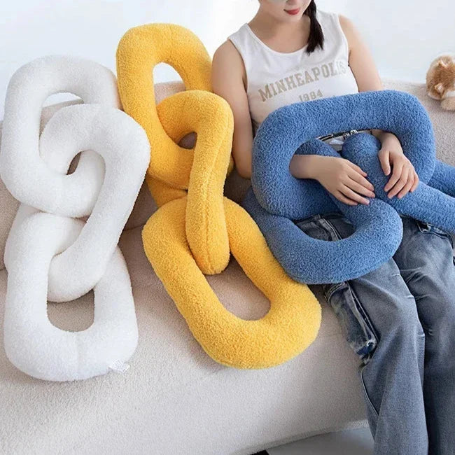 Chain Knot Cushion - Plush Velvety Polyester, Various Sizes and Colours, view 3