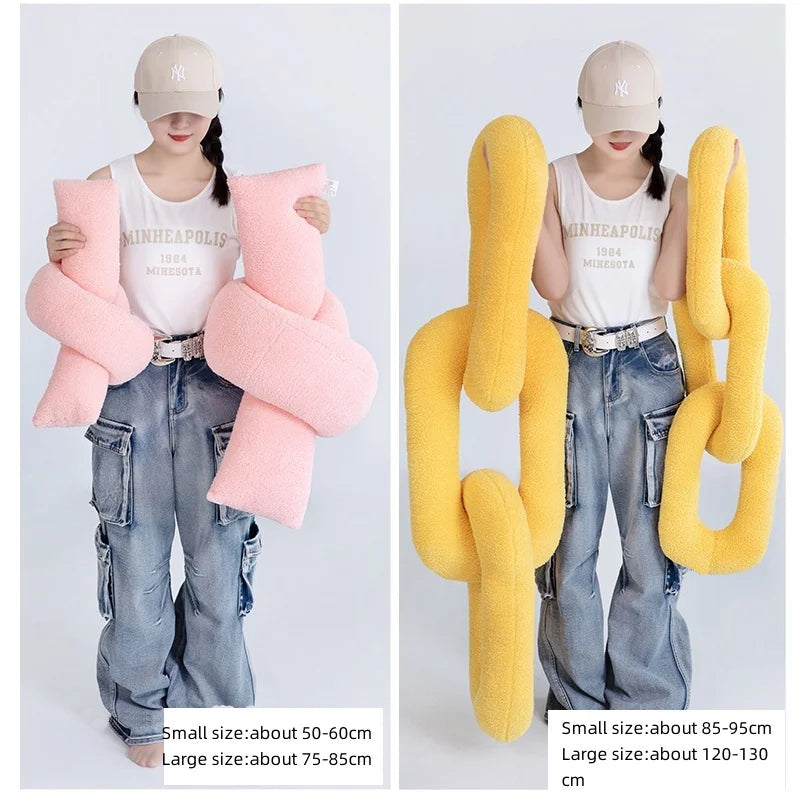 Chain Knot Cushion - Plush Velvety Polyester, Various Sizes and Colours, view 4