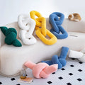 Chain Knot Cushion - Plush Velvety Polyester, Various Sizes and Colours