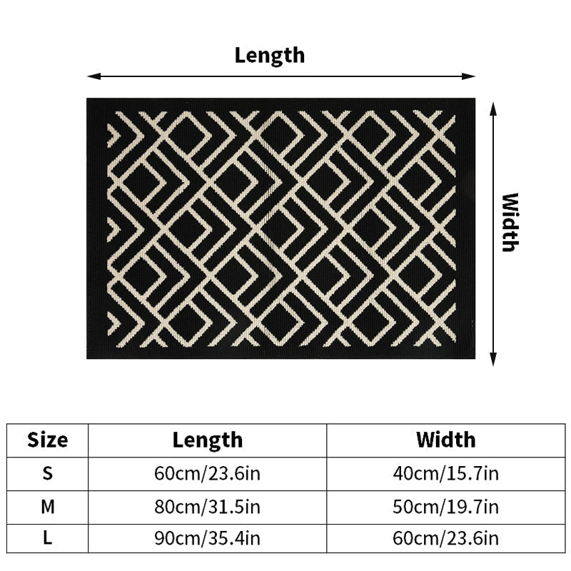 Retro Style Non-Slip Entrance Door Mat - 100% Polyester, Multiple Sizes, view 3