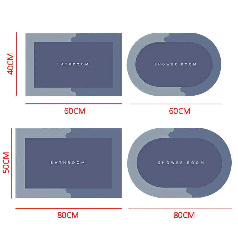 Instant Water Absorbent Floor Mat - Non-Slip Rubber, Anti-Skid, Hygienic