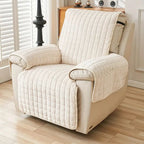 Quilted Recliner Cover - Soft Microfiber Blend, Side Pocket, Machine Washable, view 11
