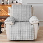 Quilted Recliner Cover - Soft Microfiber Blend, Side Pocket, Machine Washable, view 2