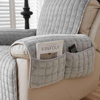 Quilted Recliner Cover - Soft Microfiber Blend, Side Pocket, Machine Washable, view 6