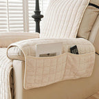 Quilted Recliner Cover - Soft Microfiber Blend, Side Pocket, Machine Washable, view 7