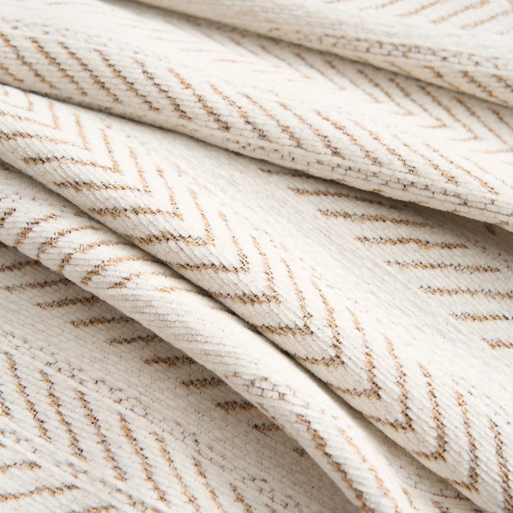 Herringbone Chenille Sofa Cover with Tassels - 100% Microfibre, Pet-Friendly