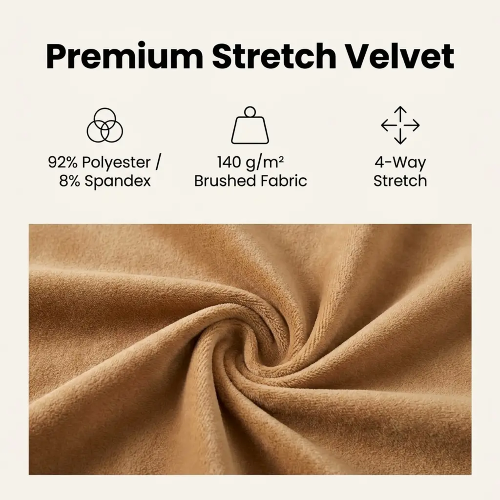 Velvet Stretch Sofa Cover for Living Room - Brushed Fabric, Machine Washable, view 4
