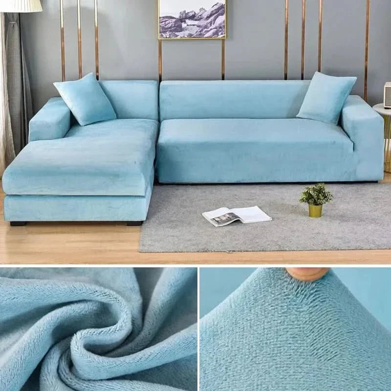 Elastic Velvet Sofa Cover for Living Room - Machine Washable, Anti-Slip, view 10
