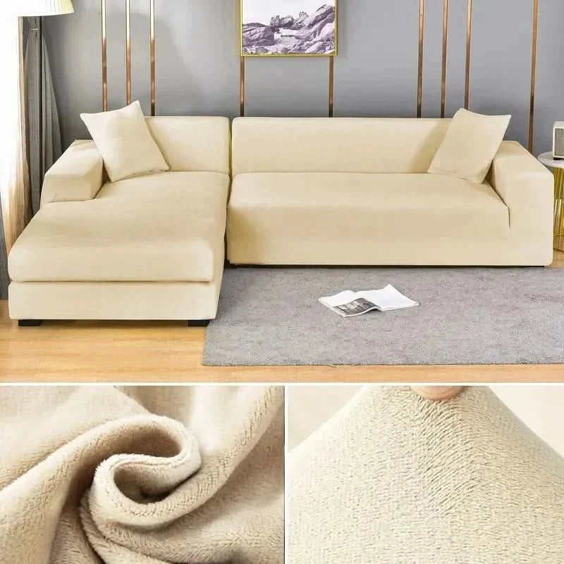 Elastic Velvet Sofa Cover for Living Room - Machine Washable, Anti-Slip, view 11