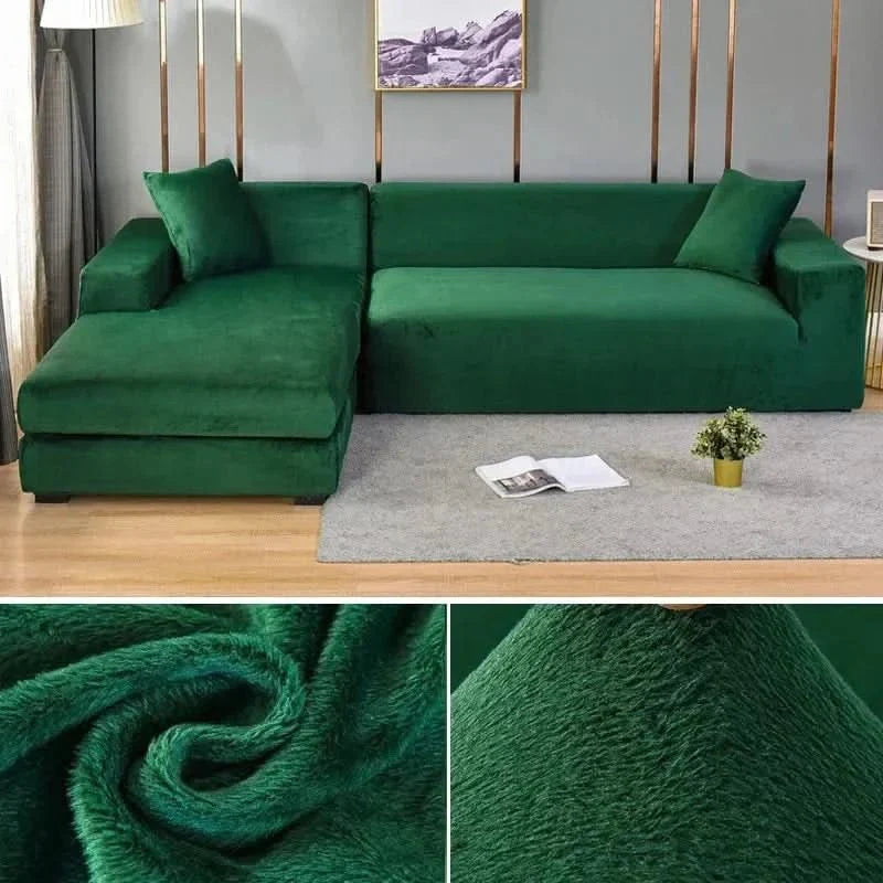 Elastic Velvet Sofa Cover for Living Room - Machine Washable, Anti-Slip, view 13