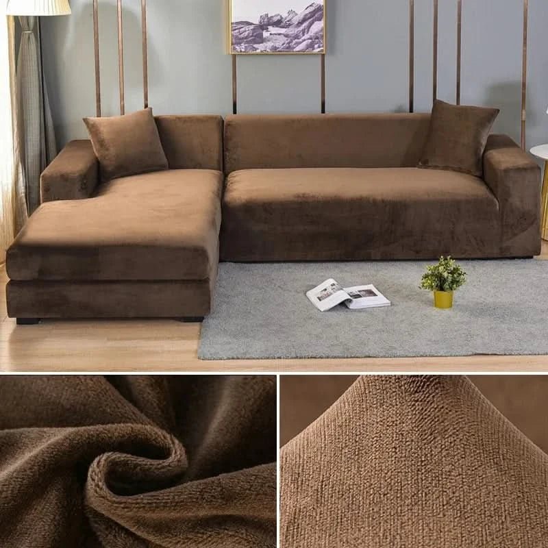 Elastic Velvet Sofa Cover for Living Room - Machine Washable, Anti-Slip, view 15