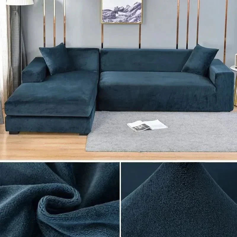 Elastic Velvet Sofa Cover for Living Room - Machine Washable, Anti-Slip, view 16
