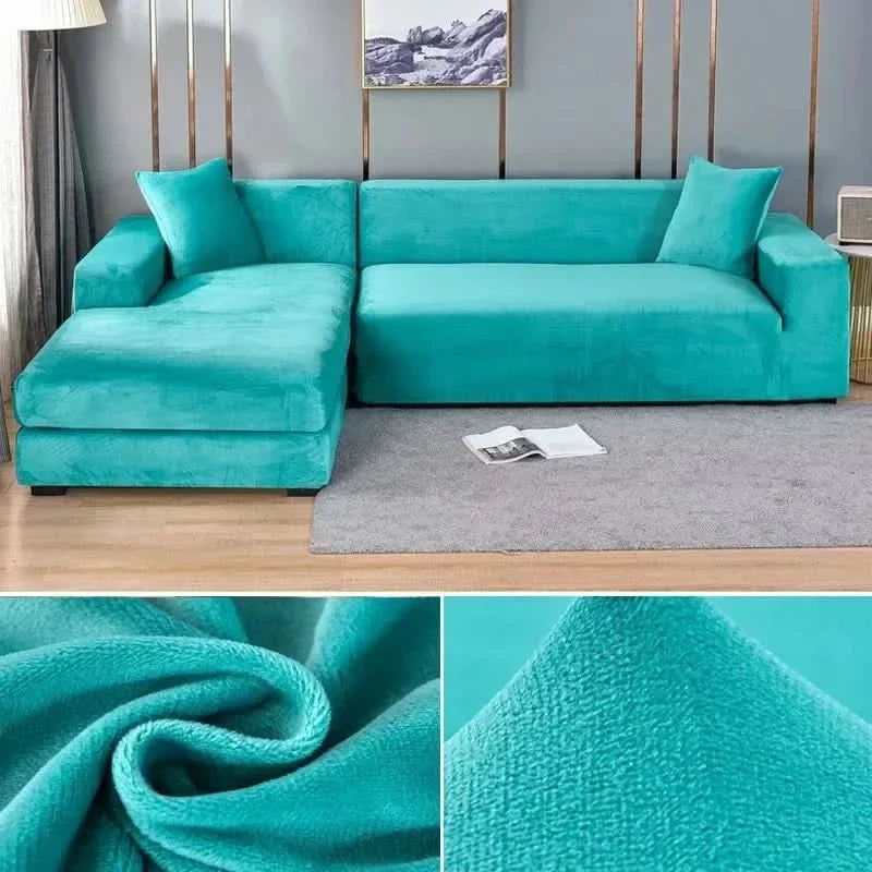 Elastic Velvet Sofa Cover for Living Room - Machine Washable, Anti-Slip, view 17