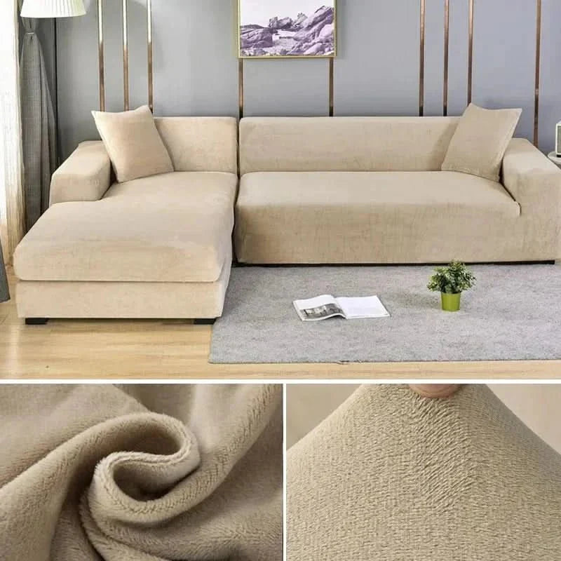 Elastic Velvet Sofa Cover for Living Room - Machine Washable, Anti-Slip, view 19