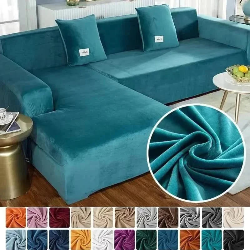 Elastic Velvet Sofa Cover for Living Room - Machine Washable, Anti-Slip, view 2