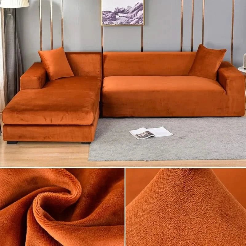 Elastic Velvet Sofa Cover for Living Room - Machine Washable, Anti-Slip, view 21