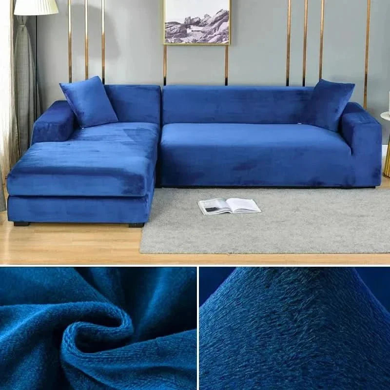 Elastic Velvet Sofa Cover for Living Room - Machine Washable, Anti-Slip, view 25