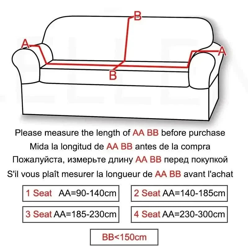 Elastic Velvet Sofa Cover for Living Room - Machine Washable, Anti-Slip, view 5