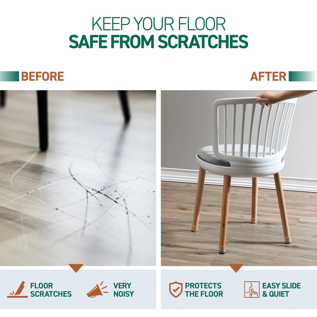Silicone Chair Leg Floor Protector for Furniture - Transparent, Round Shape, view 4